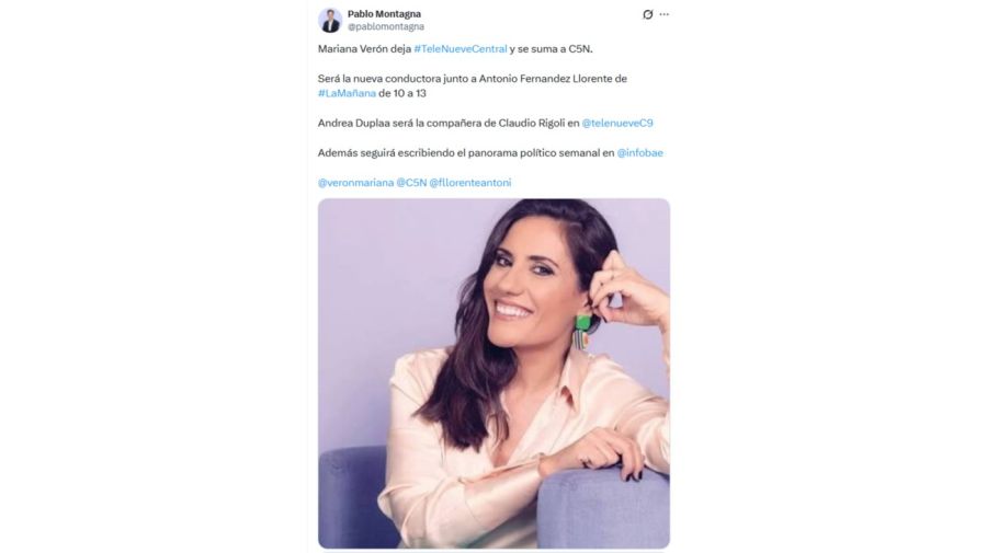 Mariana Verón deja la conducción de Telenueve Central