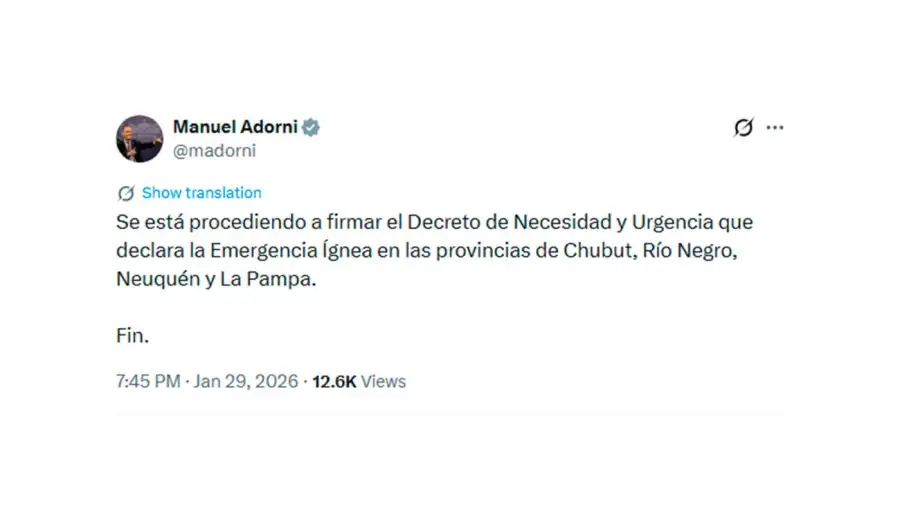 X Manuel Adorni 29012026