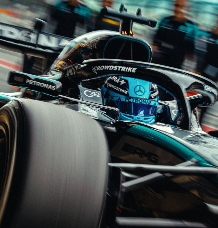 George Russell en Barcelona