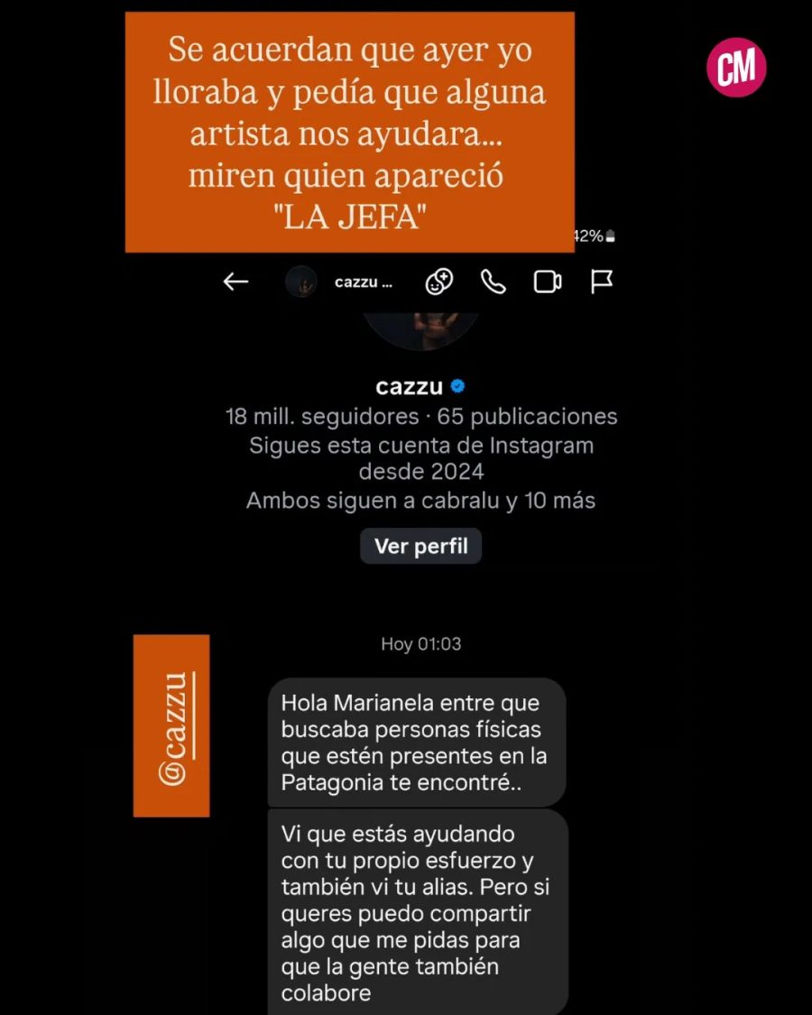 La ayuda de Cazzu con los incendios en la Patagonia