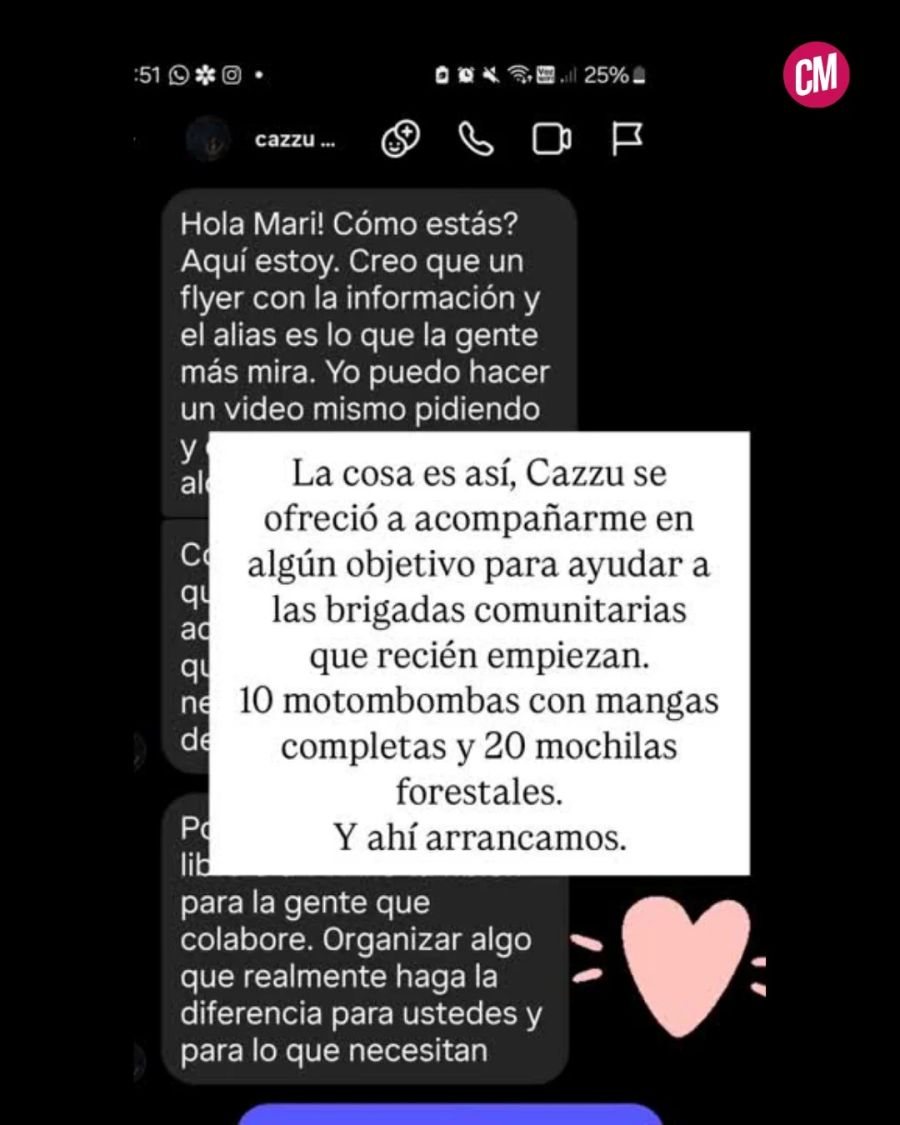 La ayuda de Cazzu con los incendios en la Patagonia