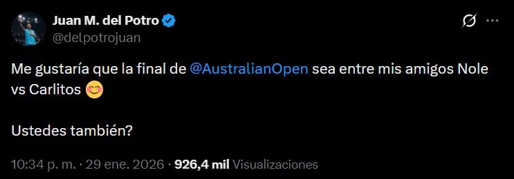 Tuit Juan Martín del Potro
