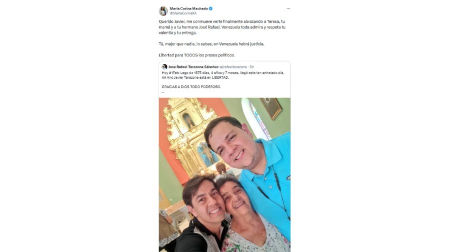 Tweet de María Corina Machado