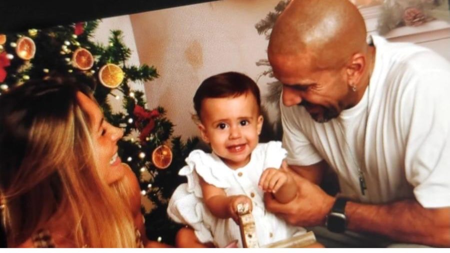 Juan Sebastián Verón y Valentina Martín con Mila