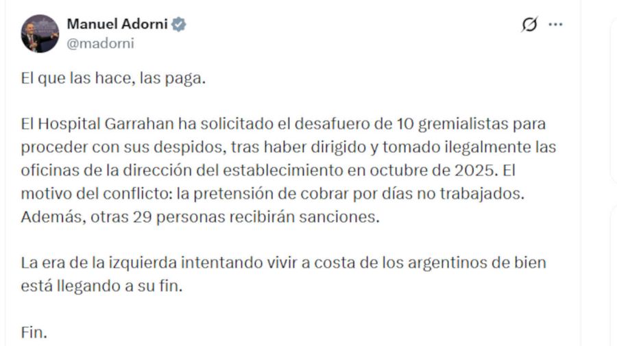 Manuel Adorni X 20260203