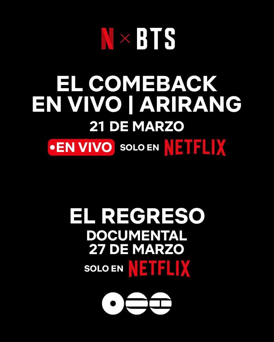 Netflix transmitirá en vivo el concierto de regreso de BTS en Seúl