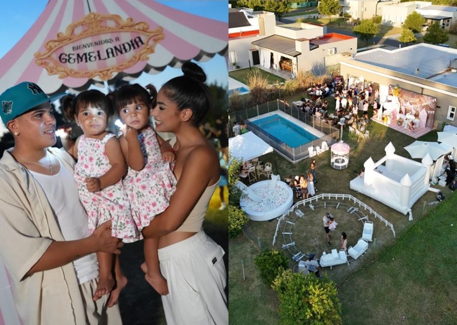 Cumpleaños de Laia y Aimé, hijas de Daniela Celis y Thiago Medina