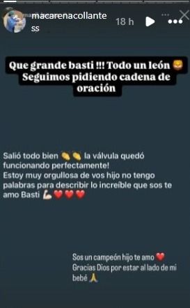 Posteo de Macarena Collante