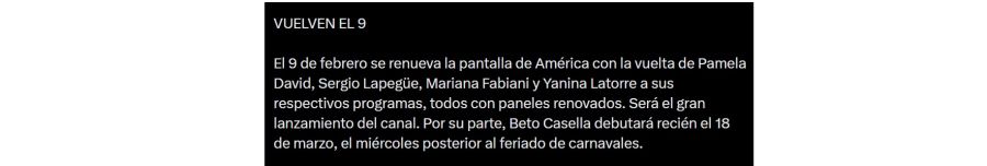 La fecha de regreso de los conductores de América TV
