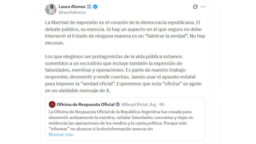 Laura Alonso, Alberto Fernández y Oficina de Respuesta de la Oposición X 20260205