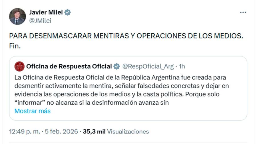 X Javier Milei 05022026