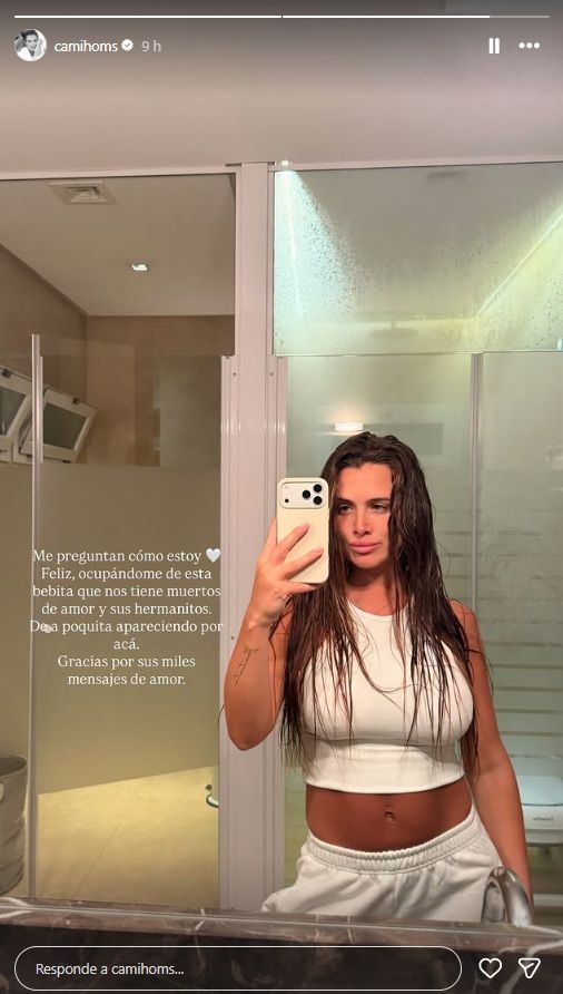 Cami Homs reapareció en las redes sociales tras ser mamá por tercera vez