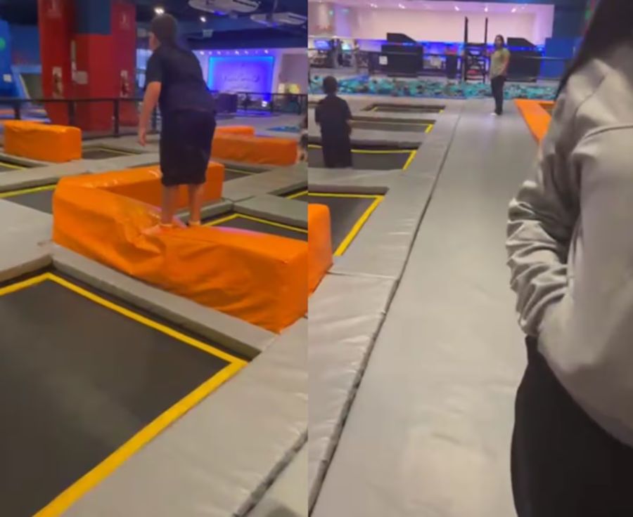 El hijo de María Julia Oliván en una sala de juegos