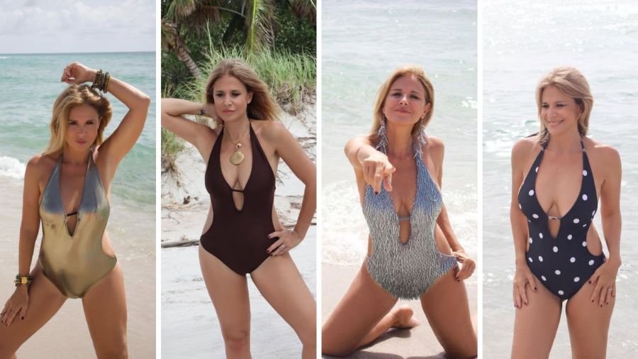 Flavia Palmiero con malla trikini