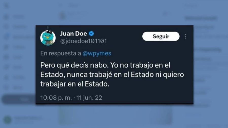 Posteo Juan Doe, director nacional de Comunicación Digital de la Presidencia 06022026