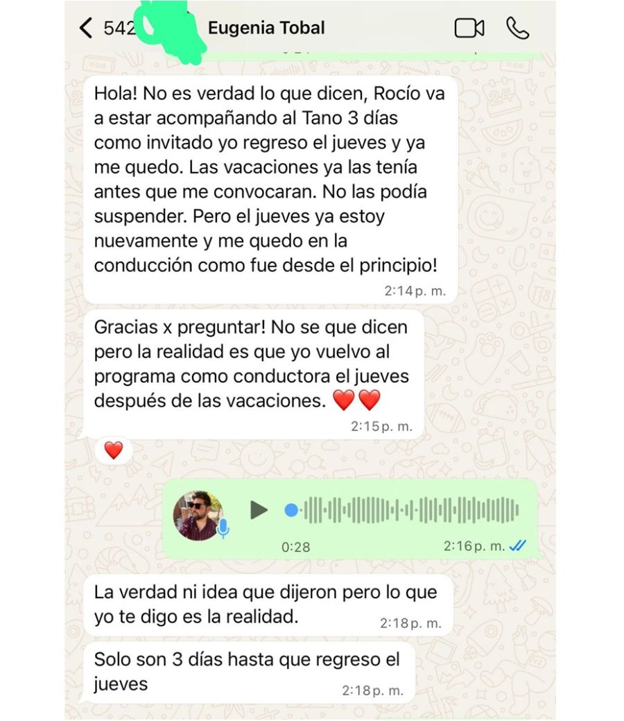 Eugenia Tobal sobre su supuesta salida de Escuela de cocina