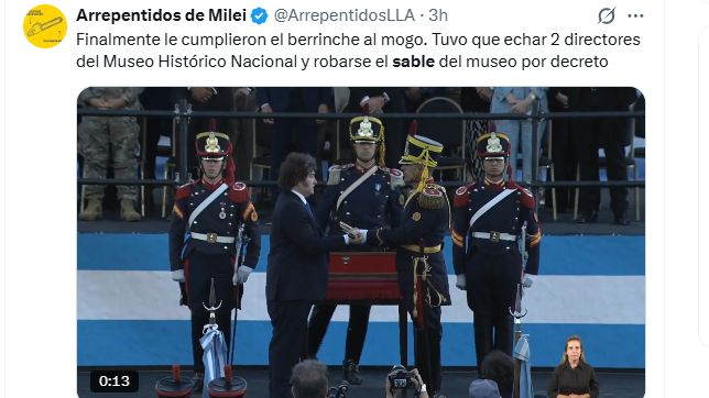 El traslado del sable de San Martín a Granaderos generó ásperas reacciones en redes sociales.