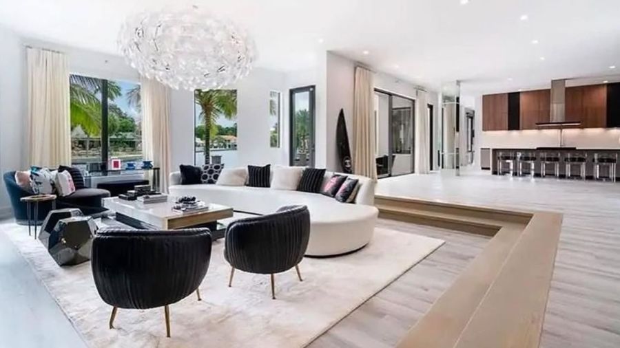 Living de la casa de Messi