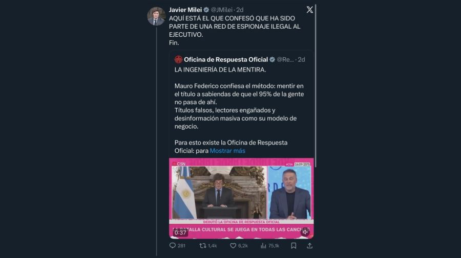 Tweets de Javier Milei