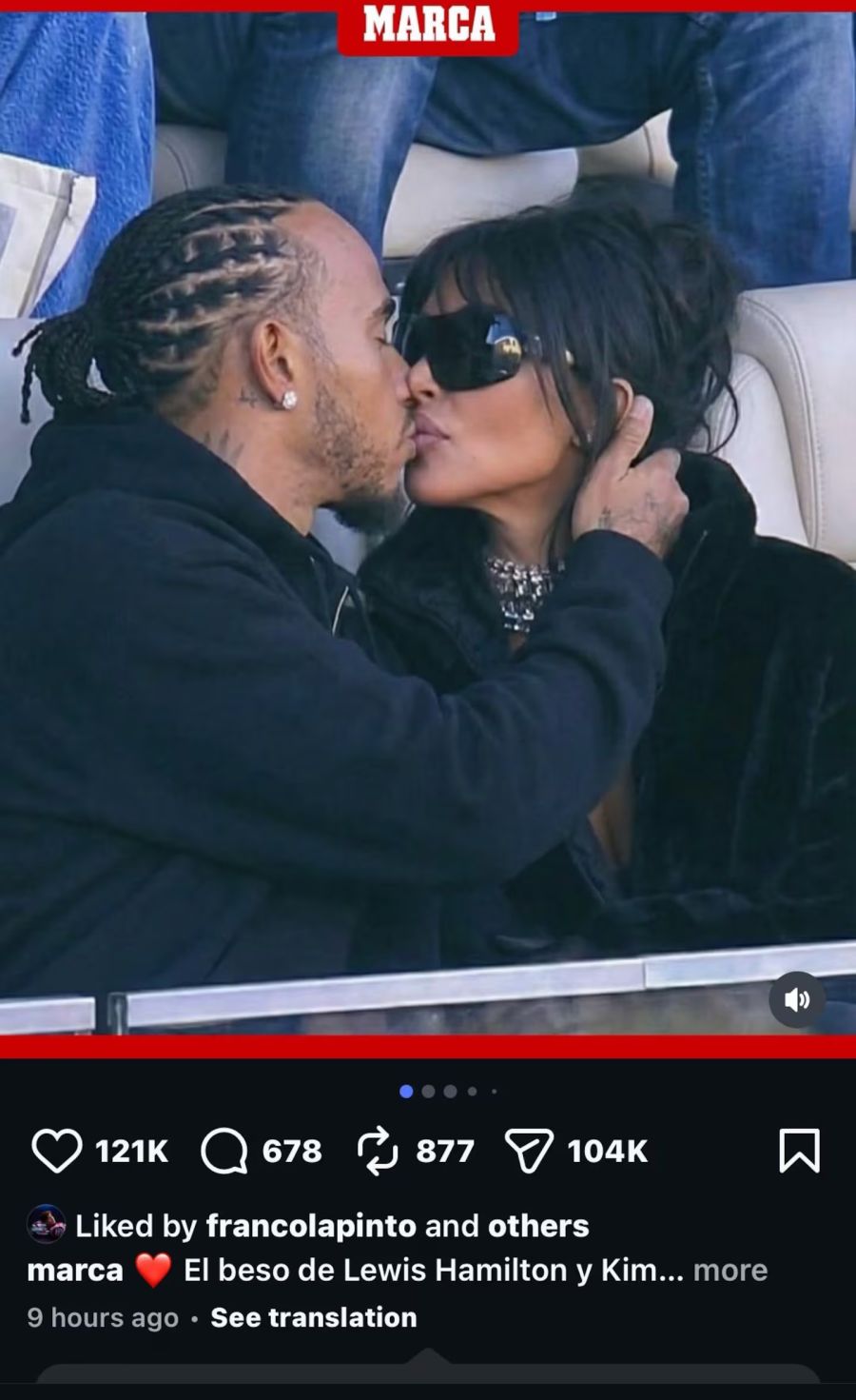 La reacción de Colapinto al romance de Hamilton y Kim Kardashian