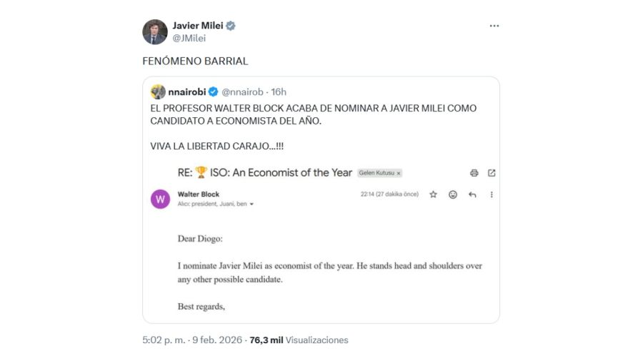 Nominación de Javier Milei