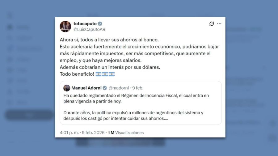 Posteo Luis Caputo 10022026