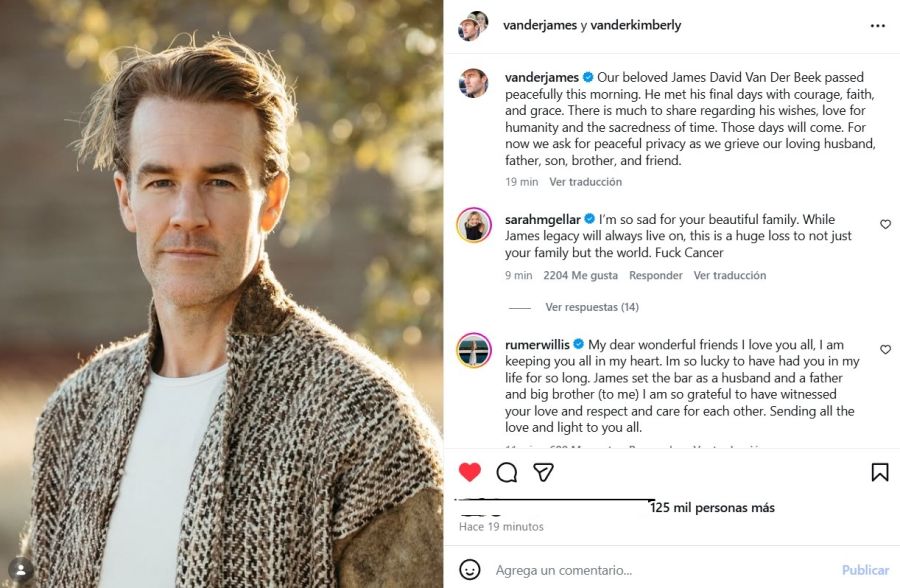 Muerte de James Van Der Beek