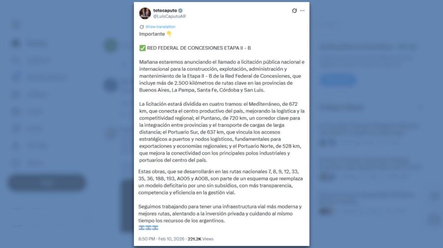 Posteo Luis Caputo 11022026