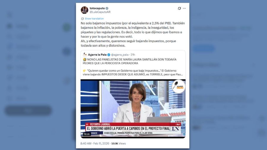 Posteo Luis Caputo 11022026