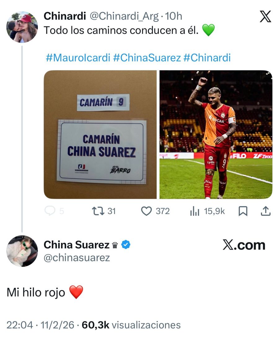 China Suárez, Mauro Icardi, Benjamín Vicuña