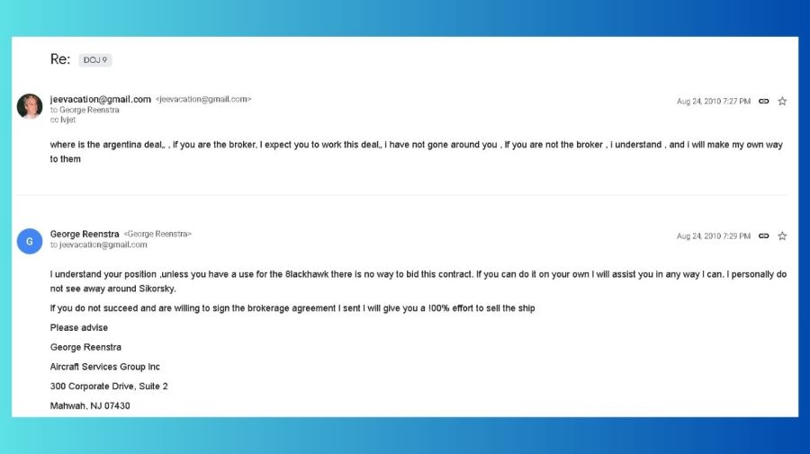 La negociación de Jeffrey Epstein para venderle un helicóptero al Gobierno argentino