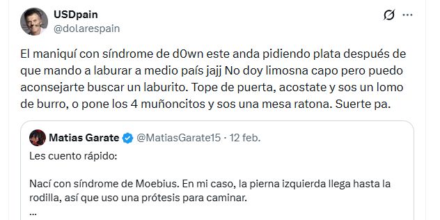 Matías Garate pidió ayuda en redes sociales.