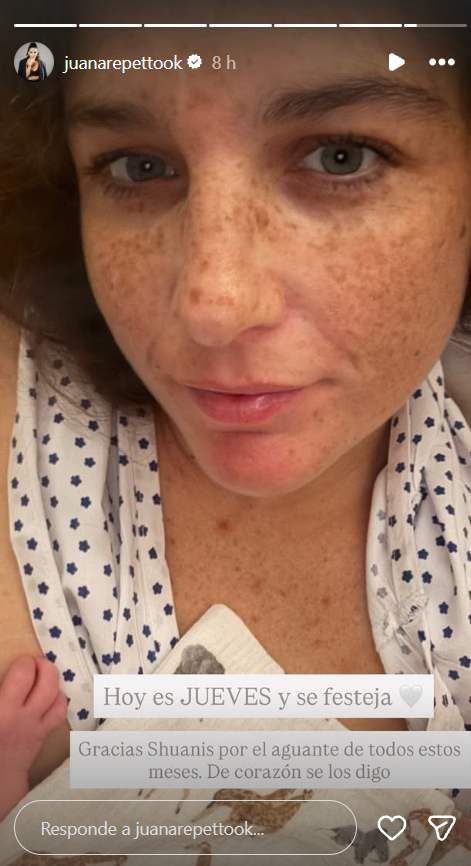 Nació Timoteo, el tercer hijo de Juana Repetto: la primera foto