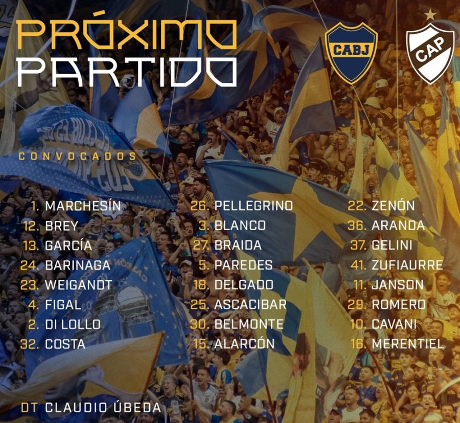 Convocados Boca vs Platense