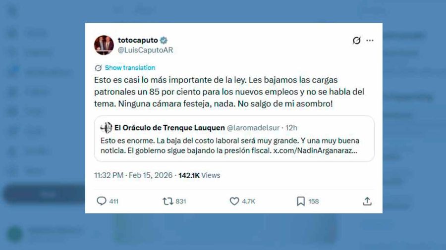 X Luis Caputo 16022026