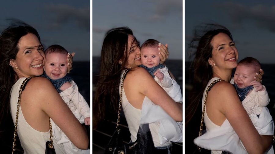 Ailén Cova junto a su hija Alaia Mac Allister