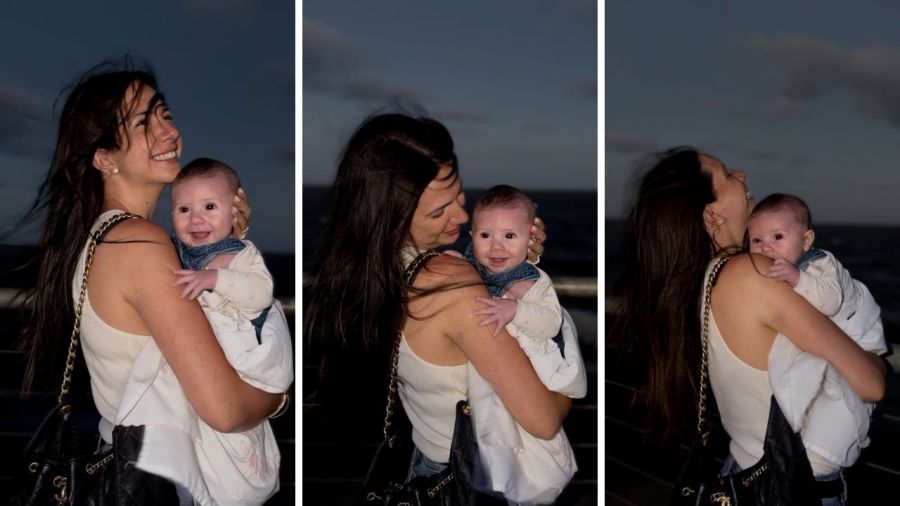 Ailén Cova junto a su hija Alaia Mac Allister