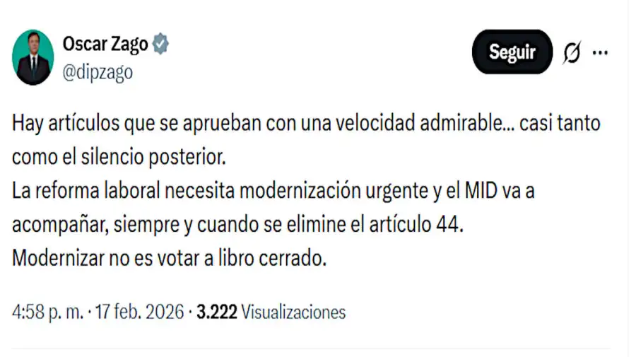 Capturas de X ley de tranbajo 20260217