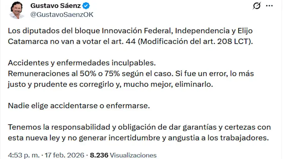 Capturas de X ley de tranbajo 20260217