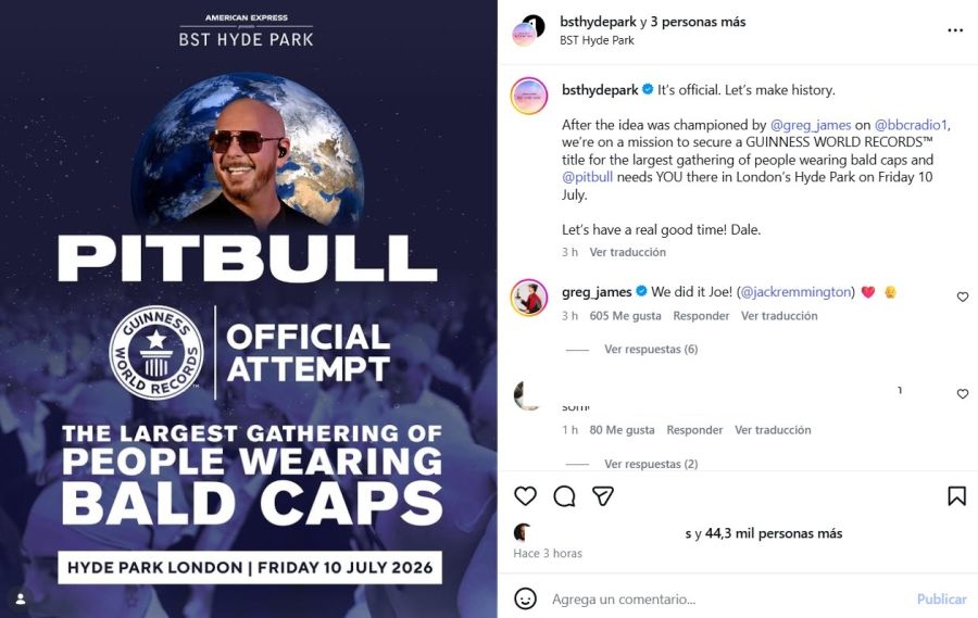 El récord que quiere romper Pitbull