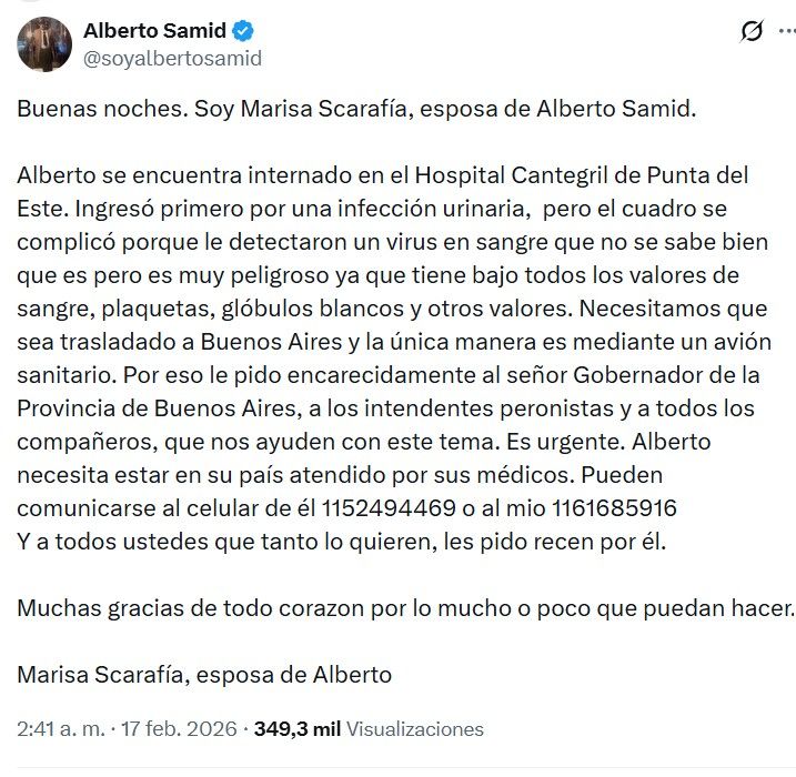 Internación de Alberto Samid