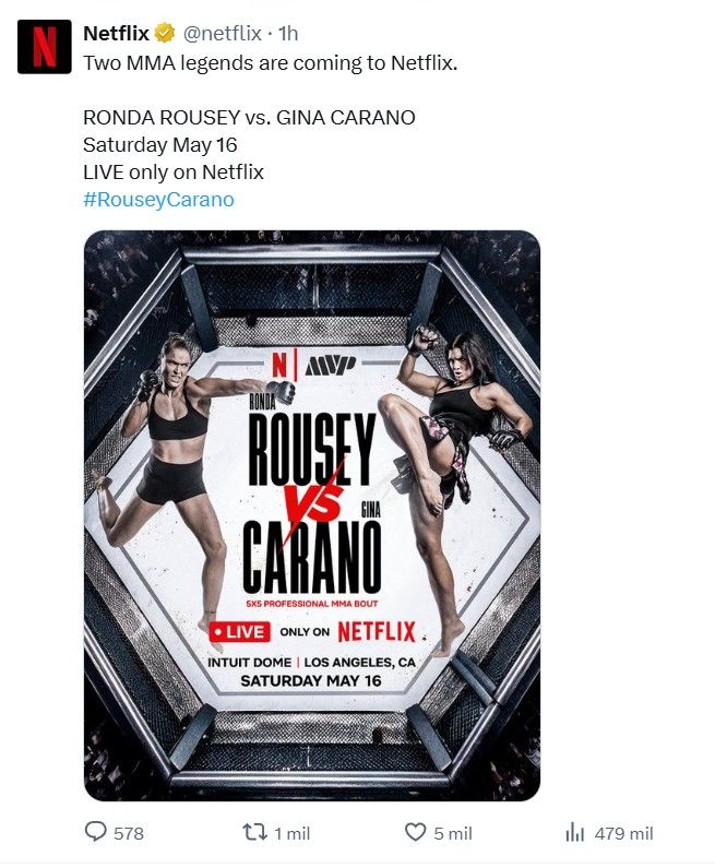 Ronda Rousey vs Gina Carano en Netflix