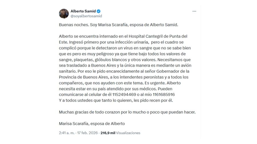 Tweet de Marisa Scarafía