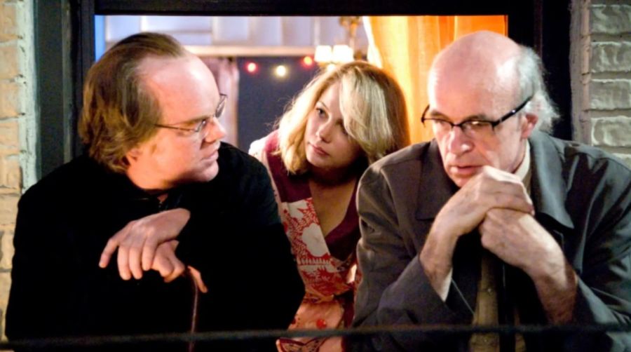 Philip Seymour Hoffman, Michelle Williams y Tom Noonan en Synecdoche, New York
