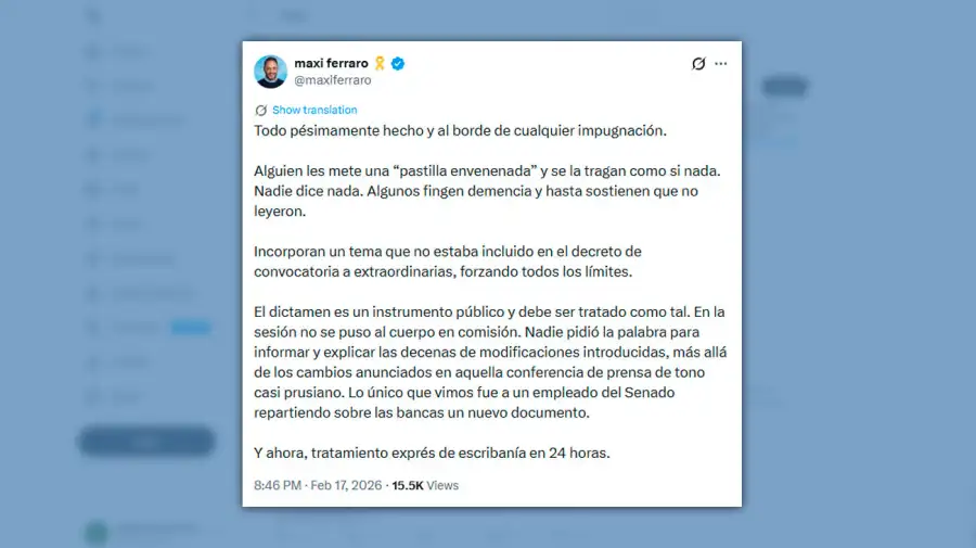 Posteo maxi ferraro 18022026