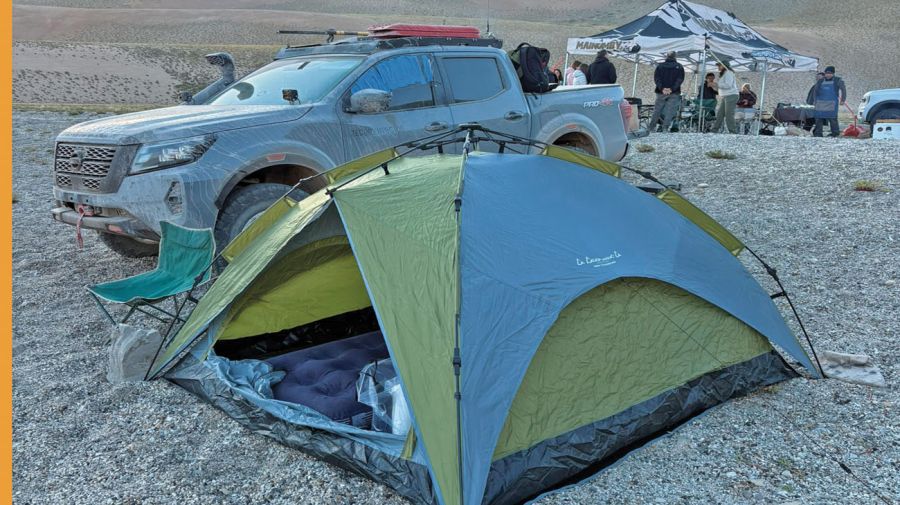 Campamento de lujo en laguna La Fea: desayuno artesanal, Wi-Fi, freezer y conexión 220 volts.