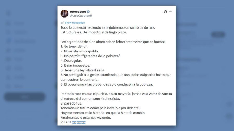 Posteo Luis Caputo 20022026