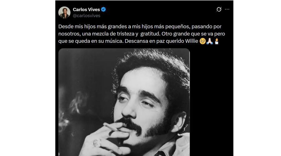 Carlos Vives despidió a Willie Colón