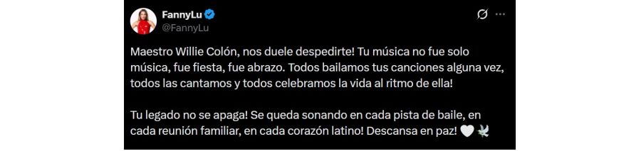 Fanny Lu sobre el legado de Willie Colón