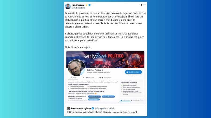 Maximiliano Ferraro le dijo a Fernando Iglesias que su 